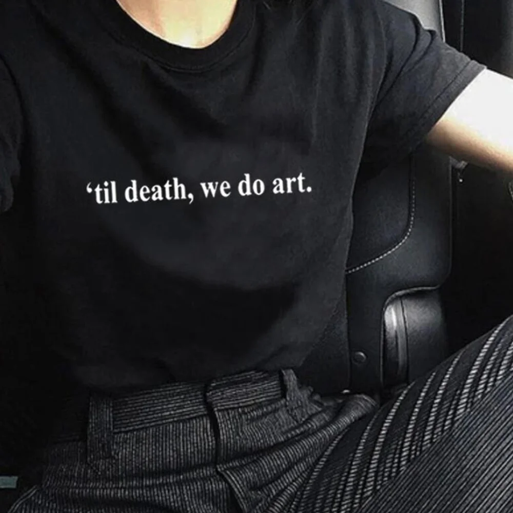 

VIP HJN до смерти мы делаем арт костюм (футболка с принтом с буквами уличная забавная футболка женская мода размера плюс хлопковые футболки в с...