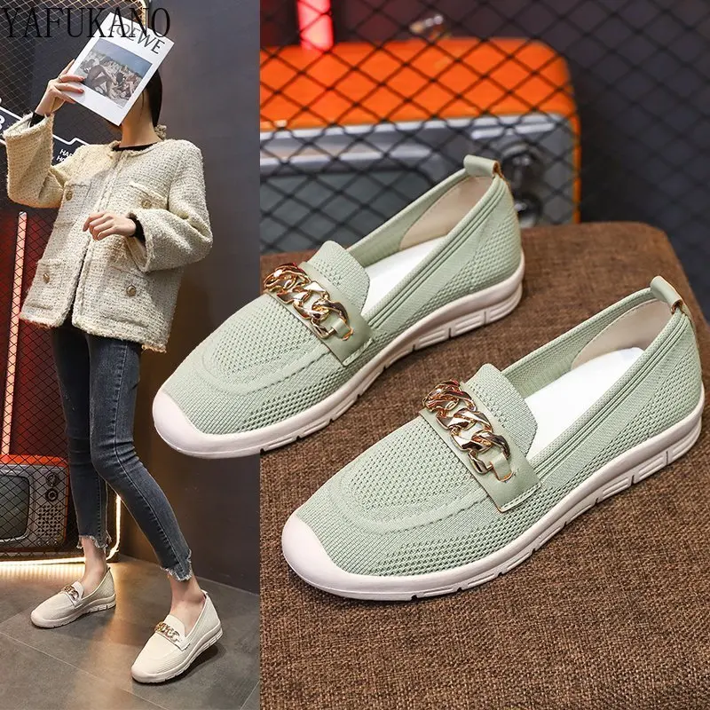

2022 new Summer Sneakers Women Casual Soft Flat Heel Casual Shoes Breathable Loafers Flats Sandals