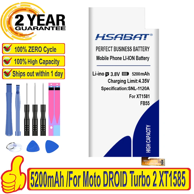 Аккумулятор HSABAT для Motorola Moto FB55 XT1585 XT1581 5200 мАч|4100mah battery|battery forbatteries batteries |