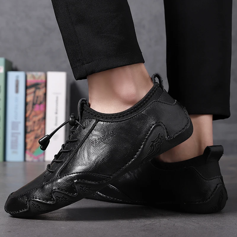 

Мужская обувь на плоской подошве повседневная обувь ручной работы из кожи для мужчин; Удобная обувь; Лоферы; Мокасины, пропускающие воздух на открытом воздухе мужские кроссовки 9908