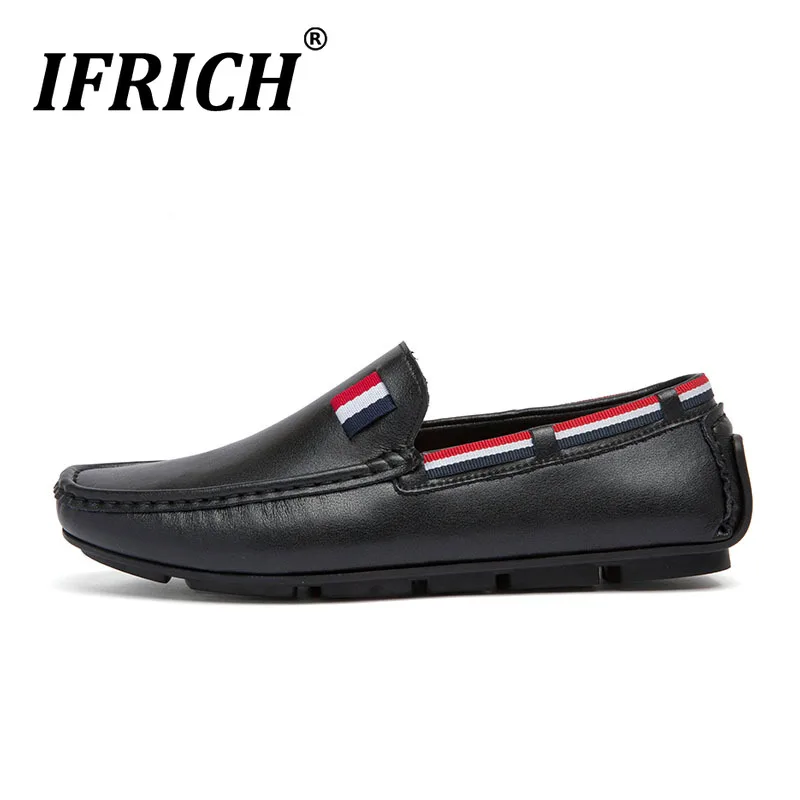 

New Luxury Brand Flats Shoes Men Black White Driving Moccasin Men Popular Leather Loafers Man Comfortable Flats Footwear For Men