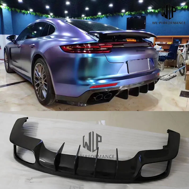 

Newest 971 High Quality Carbon Fiber / Forged Carbon Rear Lip Back Bumper Diffuser For Porsche Panamera 971 Car Styling 18-19
