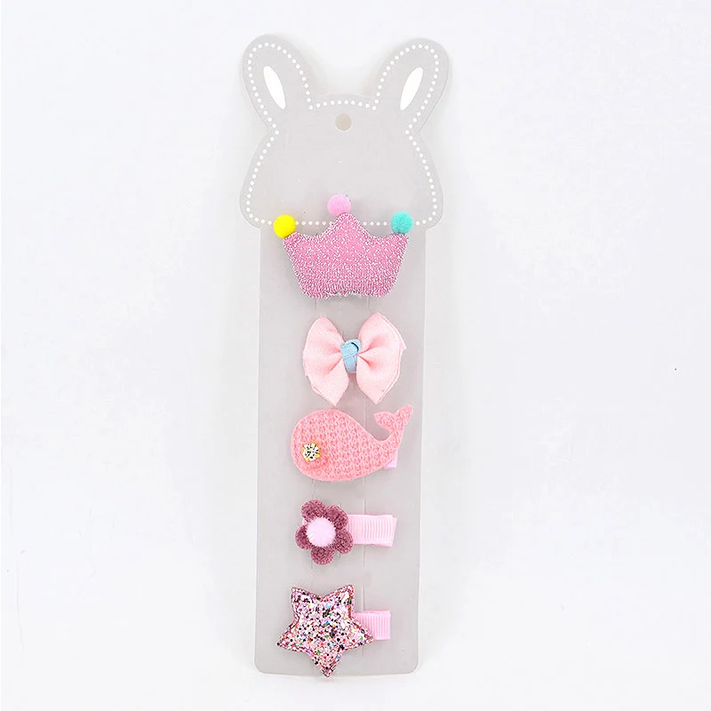 5 шт./компл. Детские Заколки для волос Дети Девочки с бантом Корона шпилька Haarbandjes детские заколки для волос аксессуары для волос Barettes fille enfant