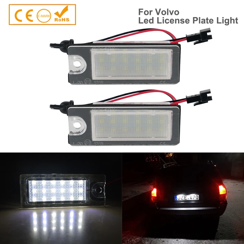 2X 18SMD для Volvo V70 XC70 S60 S80 XC90 светодиодный номерной знак светильник автомобильный