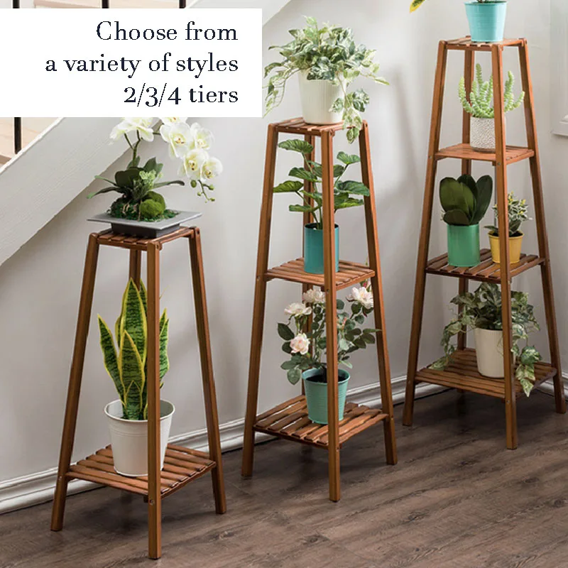 5/6/7 яруса бамбуковые полки для садовых растений держатель цветочных горшков