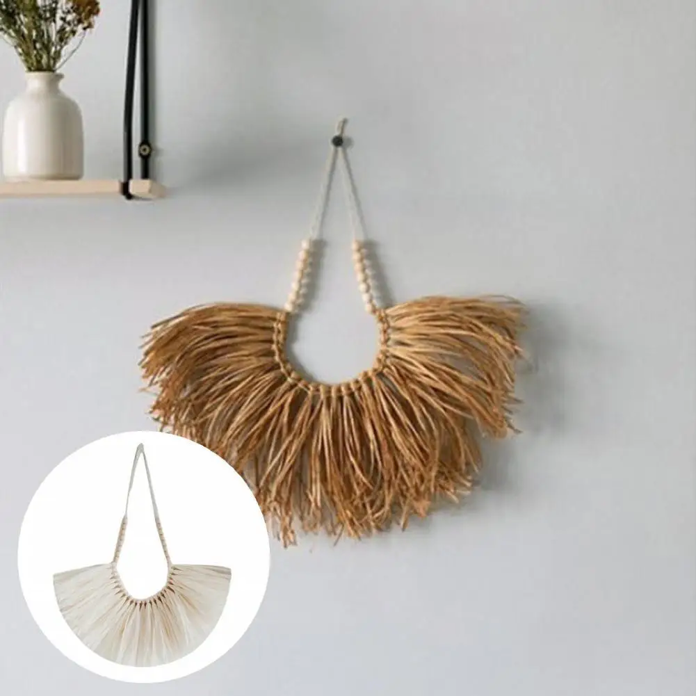 

С веревкой современные подвесные соломенные украшения ручной работы деревянные бусины подвесные винтажные подвески для квартиры