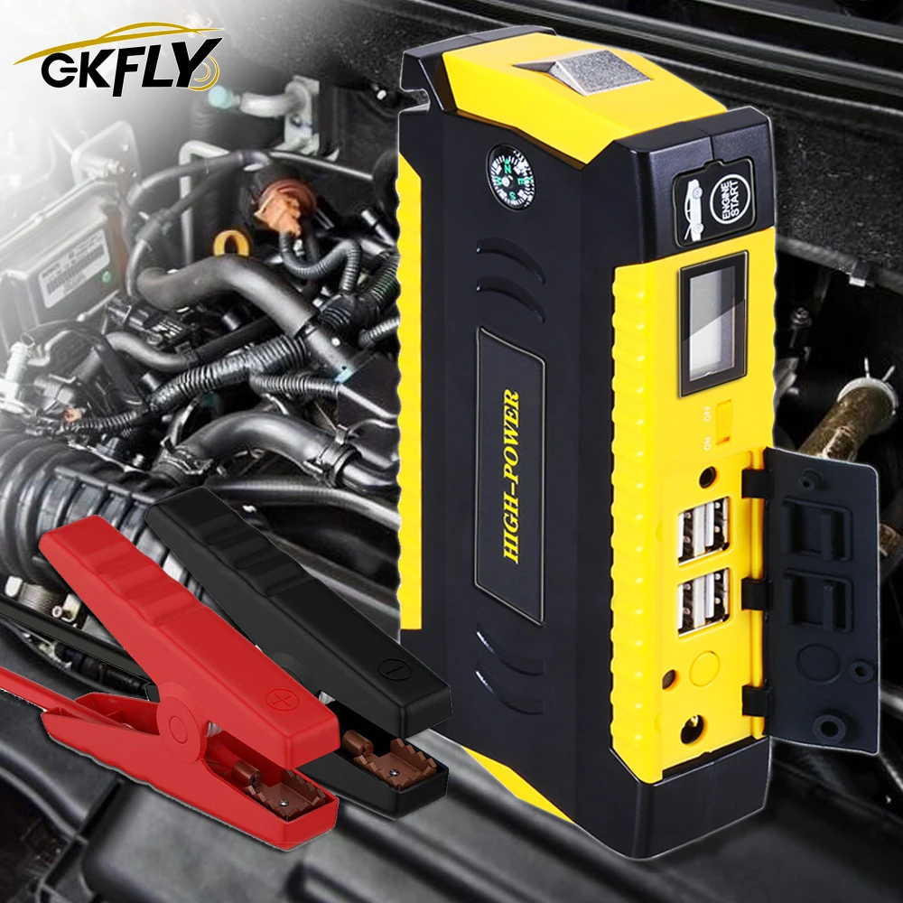 

GKFLY Petrol Diesel Multifunction Car Jump Starter With Cables Super Power Bank 600A 12V Starting Device Booster