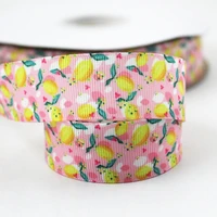 lemon fruit printed grosgrain ribbon 9 75mm diy handmade materials christmas wedding gift wrap tape ribbons