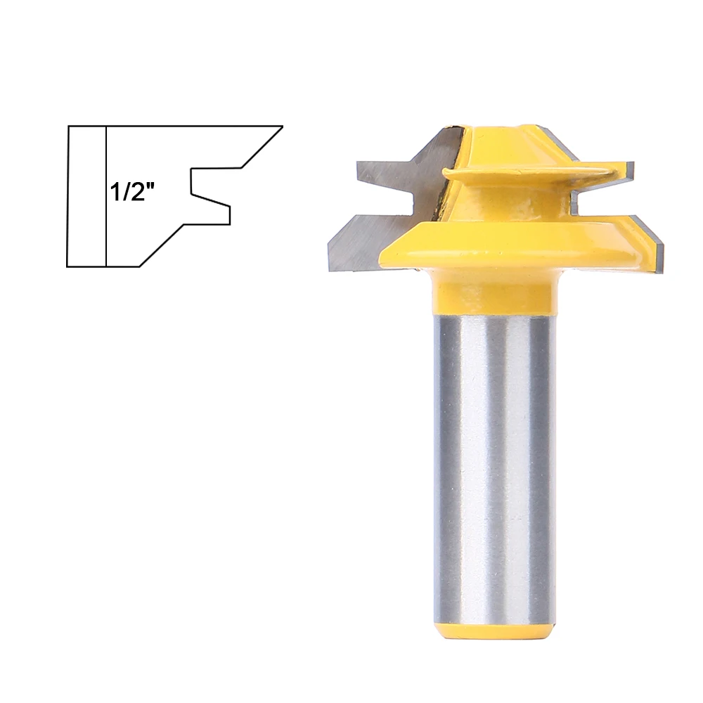 1/2 Inch Shank Router Bit 45 Degree Lock Miter Tenon Cutter Tool Wood Door Window Frames Milling Woodworking | Инструменты