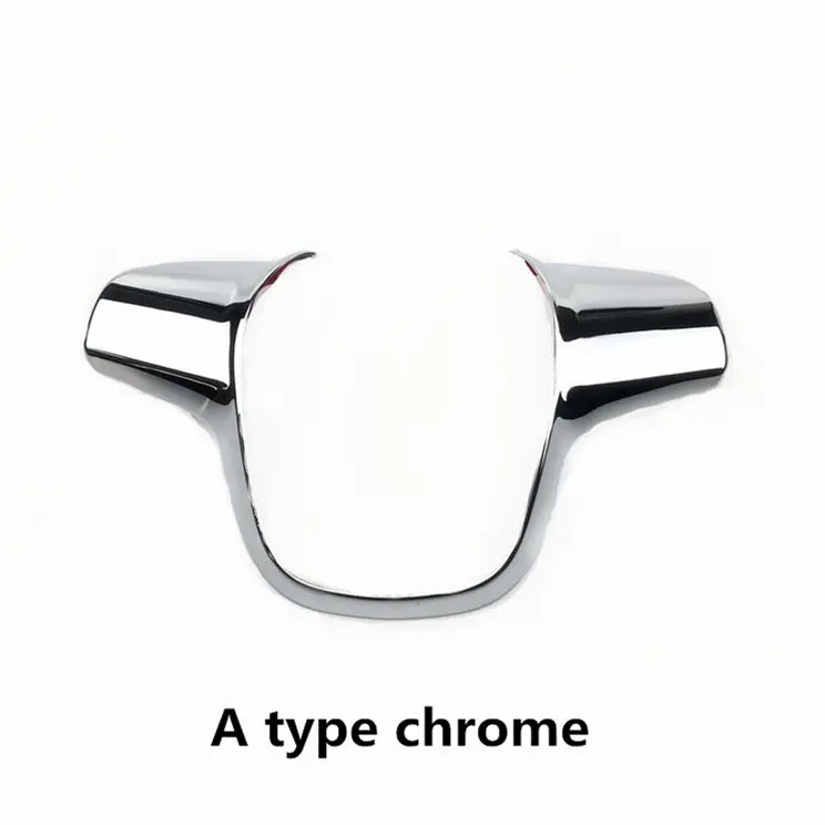 A Type Chrome 1pcs For Ford Focus 3 MK3(2012-)/For KUGA 2013- accessories Car styling steering wheel trim cover sticker decoration - Color Name: A Type Chrome