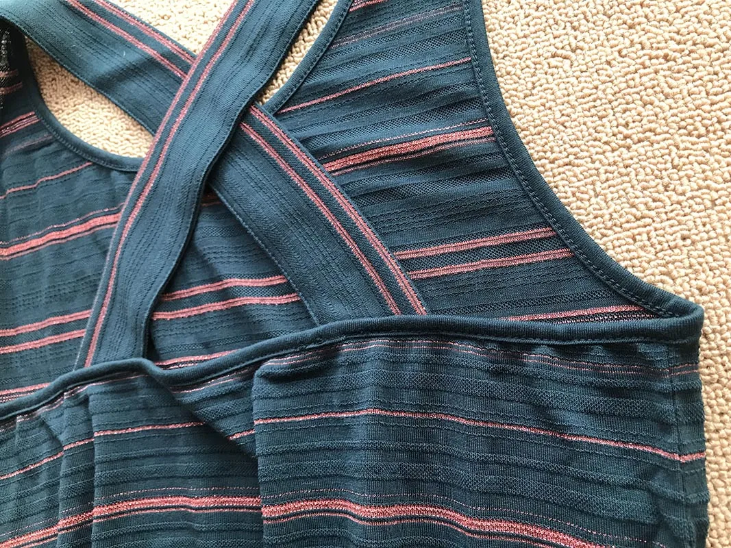 

Woman Dress 2019 Spring Summer Blackish Green Cross Strap Dress