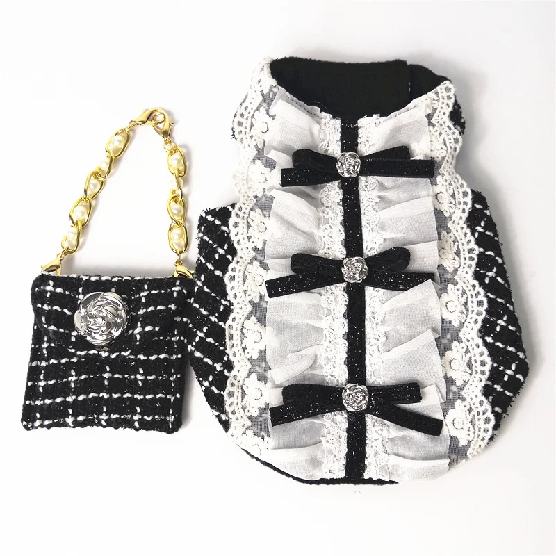 

Милое зимнее платье для собаки, зимний костюм для собаки, для щенка, чихуахуа, йоркширского пуделя, мопса, французского бульдога, одежда, юбк...