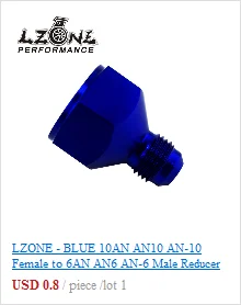 LZONE-синий штекер 6AN 6 вспышка до M14x1.5(мм) метрический прямой фитинг от 6 до M14* 1,5 порт. Адаптер JR-SL816-06-143-011