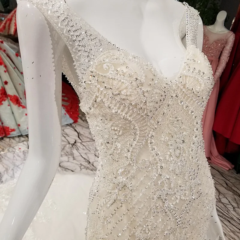 LS29332 свадебное платье рыбкароскошная русалка 2018 v-образным вырезом без рукавов