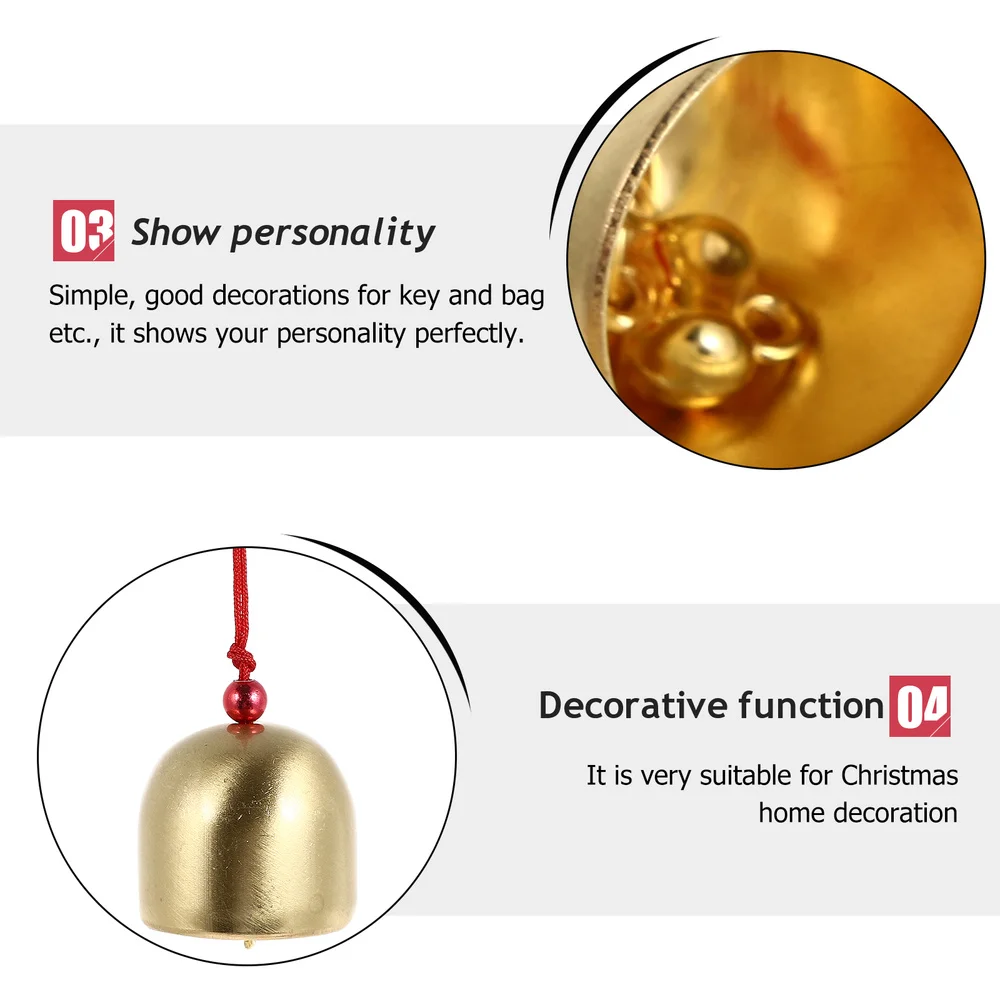 

2Pcs Christmas Tree Hanging Bells Party DIY Bells Mini Copper Bell Set (Red)