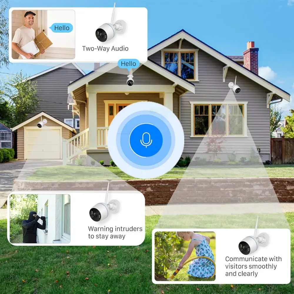 BESDER 4xdigital Zoom облачная Wi-Fi камера наружная 2MP Беспроводная цилиндрическая