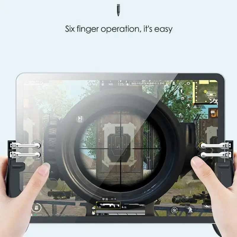 1 пара пубг контроллер для iPad 6 Fingers Aim Keys Free Fire L1R1 триггер для Pubg рукоятка геймпад для Android/iOS умный планшет триггер для pubg триггеры