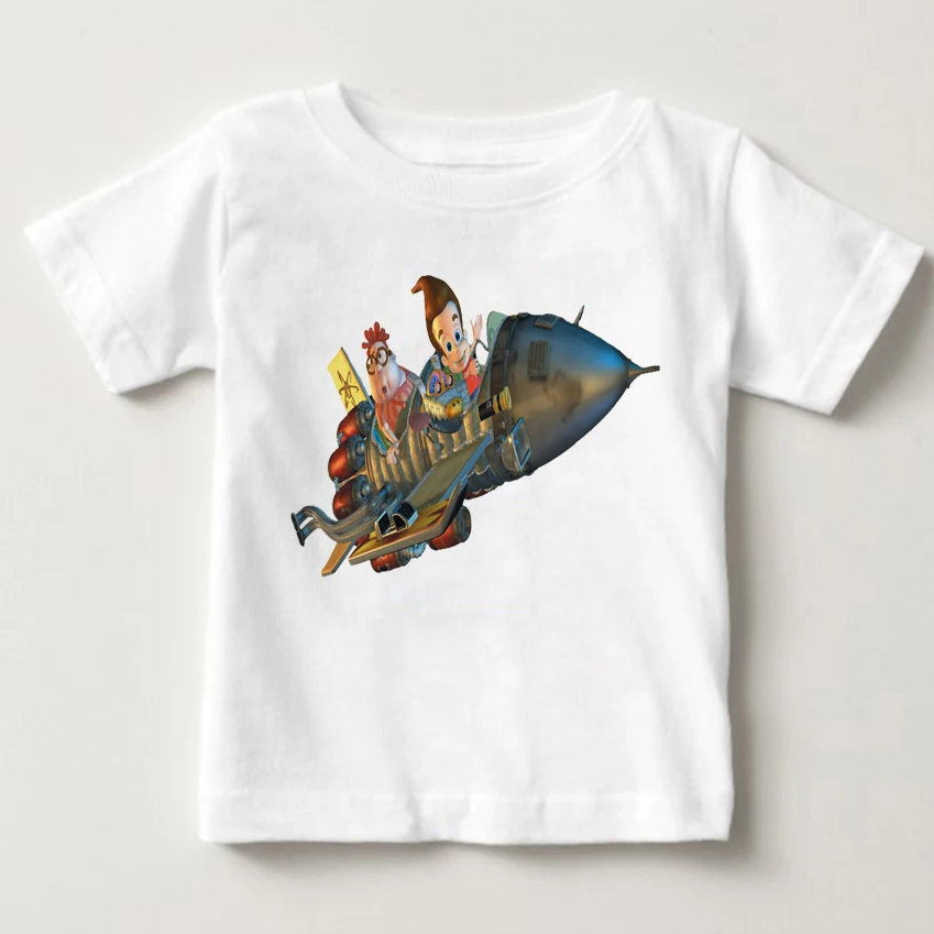 

Summer Printing Jimmy Neutron Favorite Cartoon Animations Kids Tops Boy And Girl Short Sleeved Shirt Baby Clothes MJ