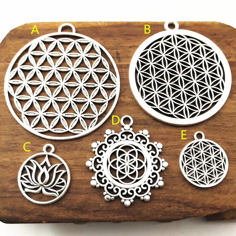 10 шт. Прямая поставка подвеска с семенами жизни Подвески цветком тибетские