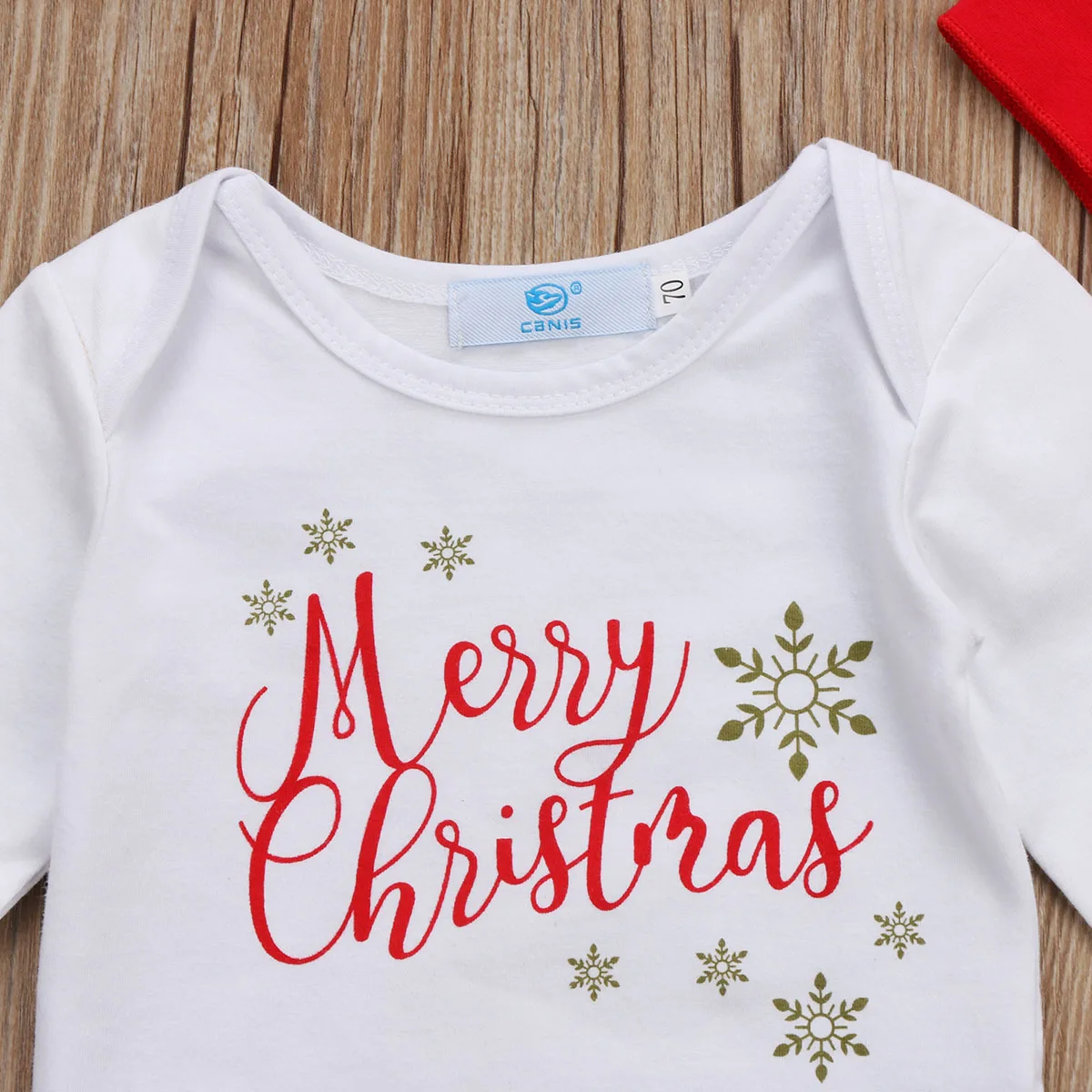 

Toddler Baby Christmas Long Sleeve White Colors Bodysuits Long Striped Pants headband Outfits Clothes Set