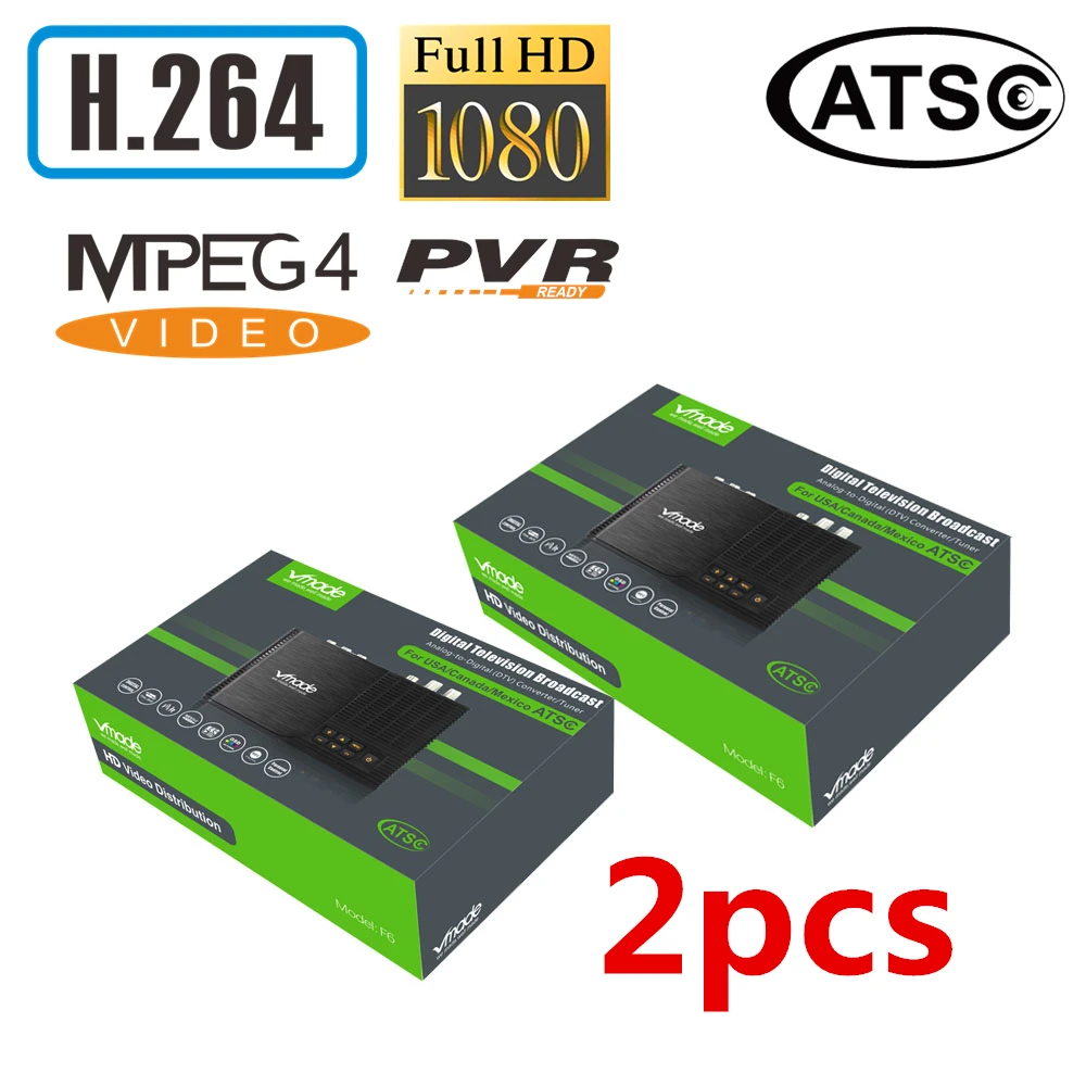 Новый мини ТВ приставка Vmade 2 шт. DVB ATSC F6 HD H.264 цифровой аналоговый конвертер с