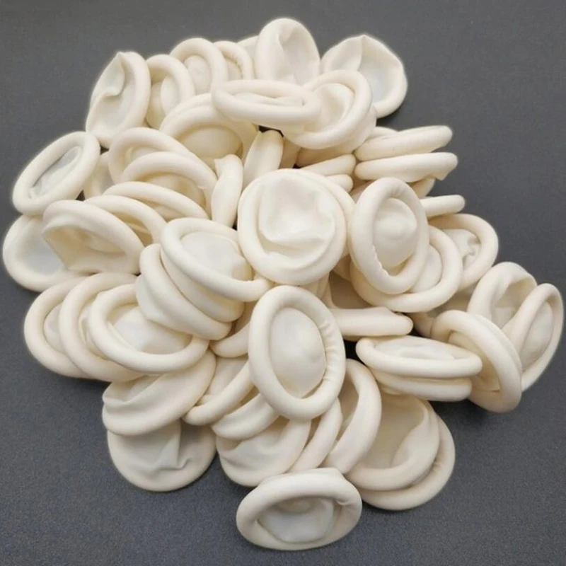 

50/100Pcs Fingertips Protector Gloves White Finger Cover White Tattoo Beauty Natural Rubber Disposable Latex Finger Cots Sets