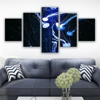 5 piece canvas wall art marine life jellyfish modular pictures modern living room decoration bedroom image home office poster
