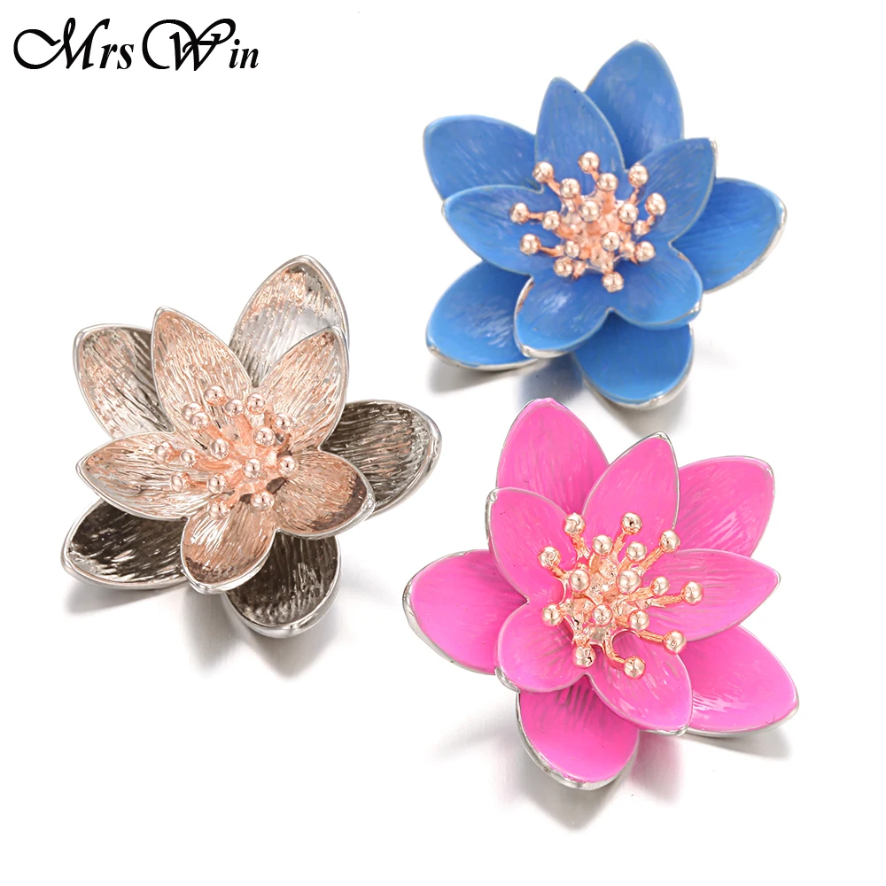 6 шт./лот новые ювелирные украшения с кнопками 18 мм очаровательные большие цветы