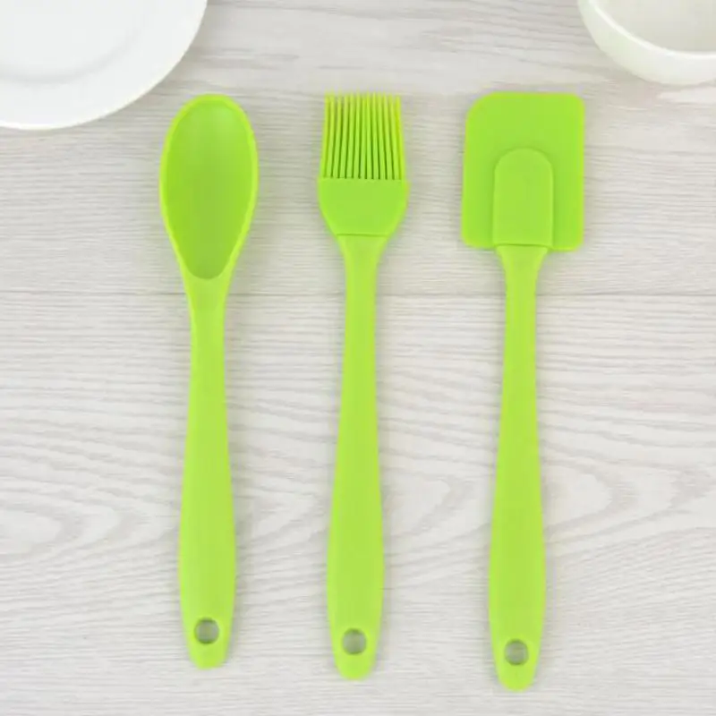 HobbyLane 3PCS Silicone Spatula Spoon Brush Set Cooking Utensil Tool Kit Heat Resistant | Дом и сад