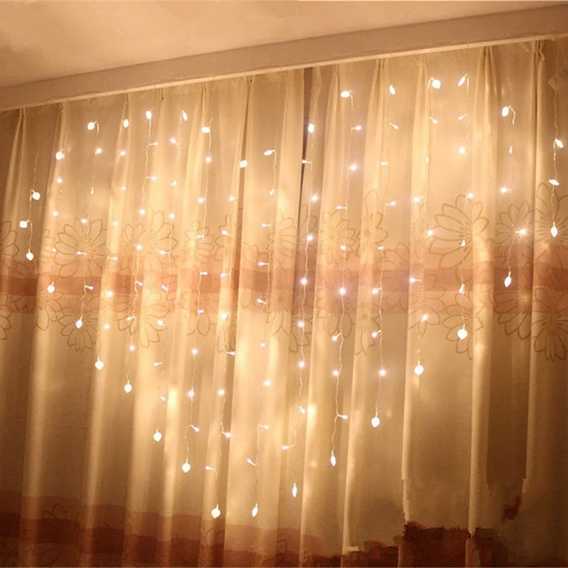 

NEW Heart LED Icicle Curtain Lights Holiday Christmas Garlands Butterfly String Fairy Lamps for Wedding Room Decoratio