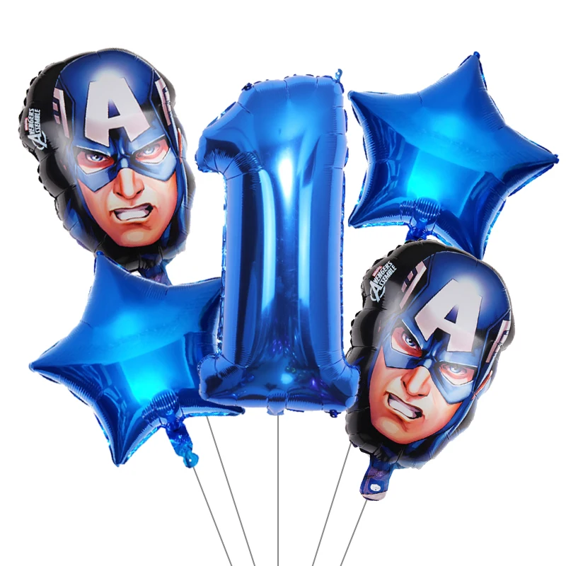Воздушные шары 1 комплект паук Халк Железный человек капитан шары-цифры