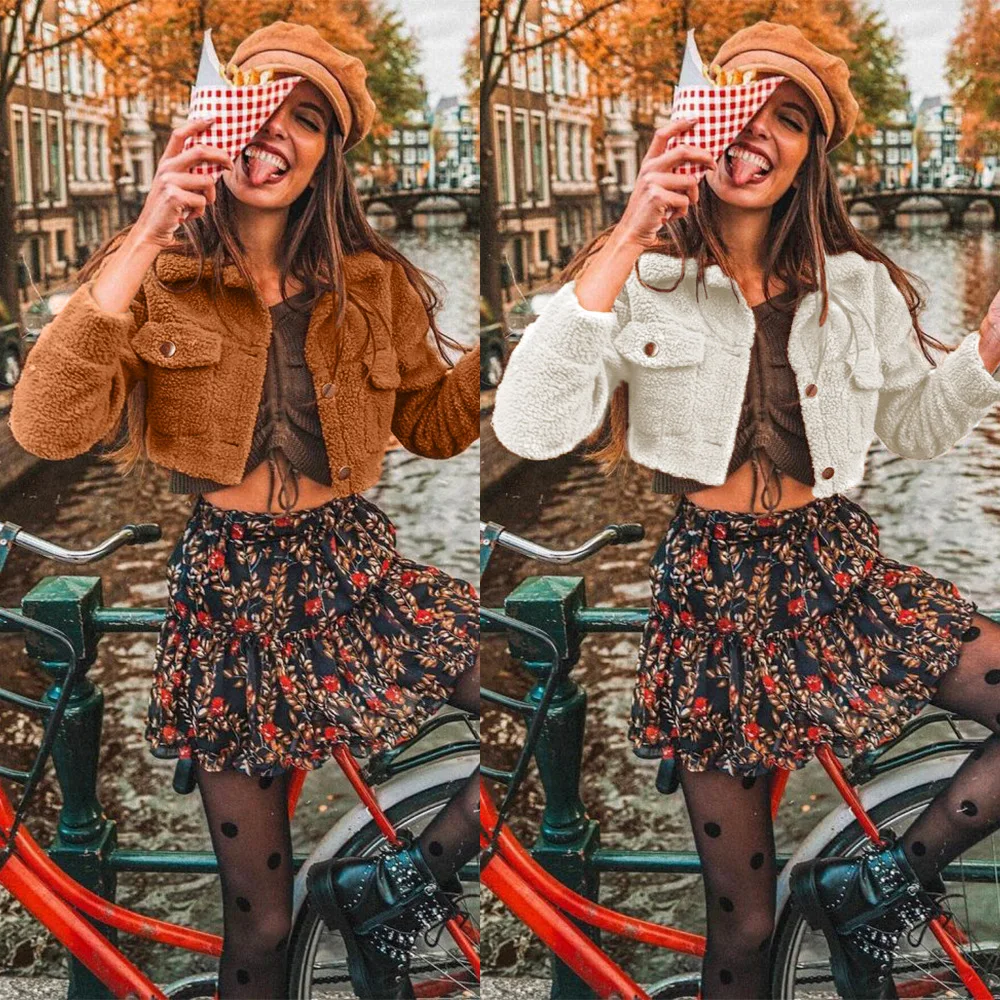 2020 новый стиль для осени и зимы элегантная винтажная Куртка лацканы однотонная