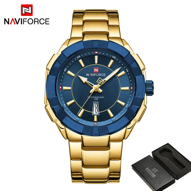 Часы наручные NAVIFORCE Мужские кварцевые спортивные водонепроницаемые брендовые