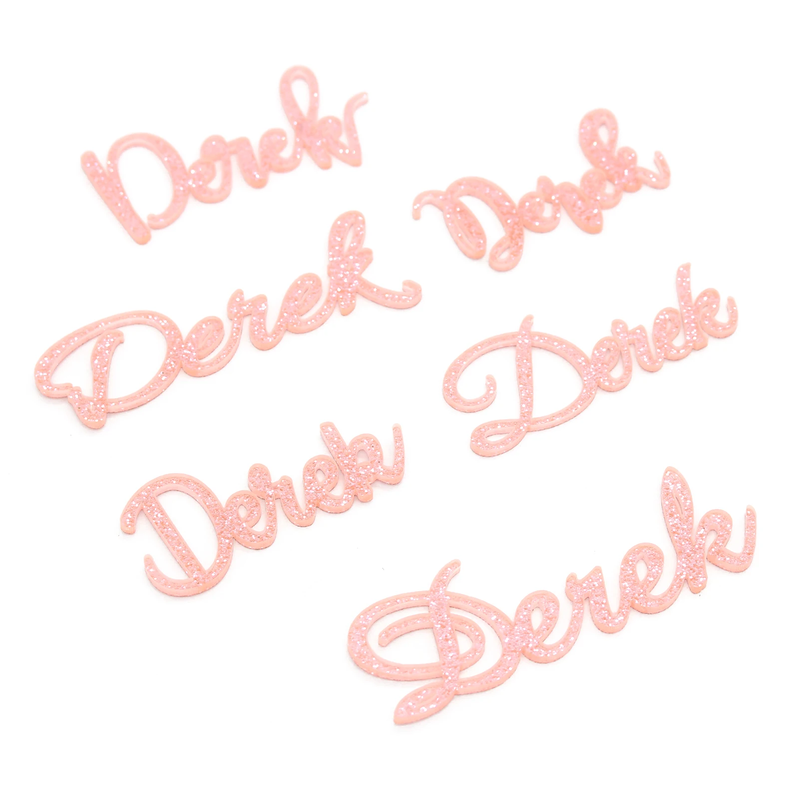 Персонализированное блестящее розовое золото лазерная резка акриловое имя