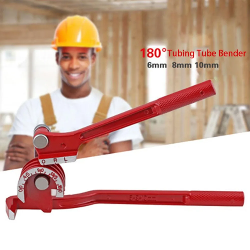WorkPro Pipe Bending Tool Heavy Duty Tube Bender Aluminum Alloy Tubing Bender Brake Fuel Line Curving Pliers 90/180 Degree FDH