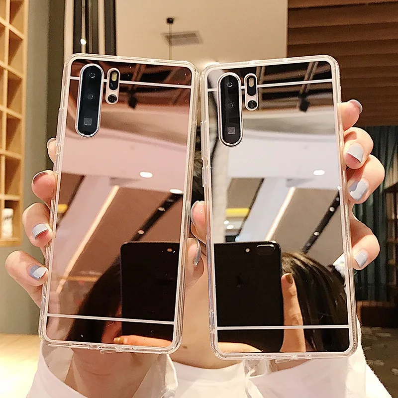 Чехол для Huawei P20 Lite P40 P30 роскошный зеркальный мягкий чехол из ТПУ Mate 20 Pro 8 9 10 Y5 Y6 Y7 Y9