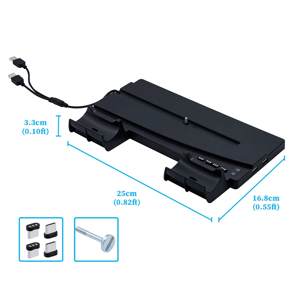 

2 in 1 Game Controller Charger Stand Dual USB Gaming Console Vertical Stand Base Gamepad Charging Dock for PS5 DE/UHD
