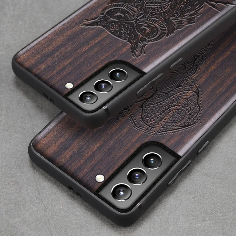 carveit carved wood case for samsung galaxy s21 plus ultra original accessory soft edge cover wooden shell protective phone hull free global shipping