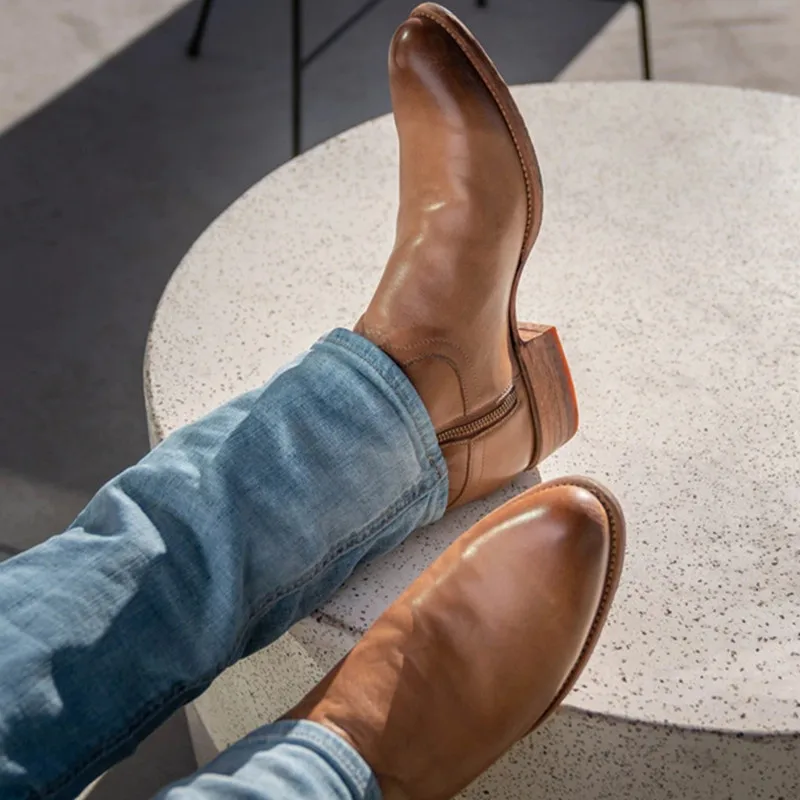 Мужские модные ботинки в западном стиле уличные зимние мотоциклетные на