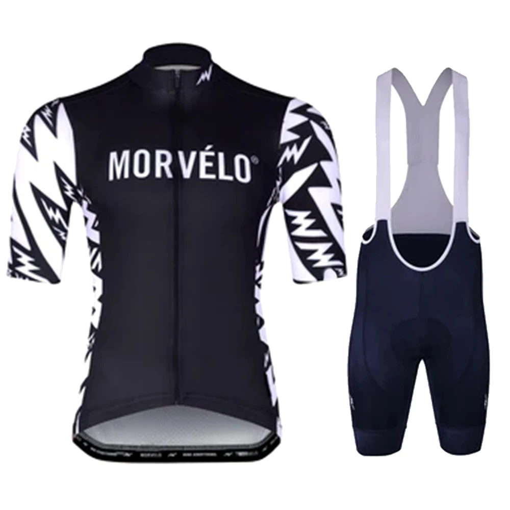

Morvelo Cycling Jersey Set Short Sleeve Men Road Bike Mountain Mtb Team Set Bicycle Cycle Clothing Maillot Sponge Pants Pad
