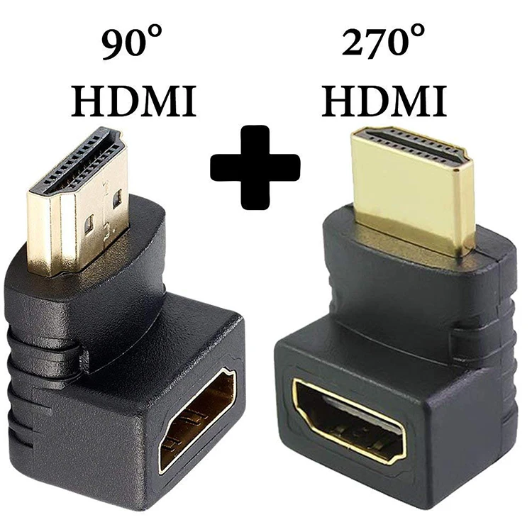 HDMI кабель Соединительный адаптер 270 180 90 градусов угол мужчин и женщин конвертеры