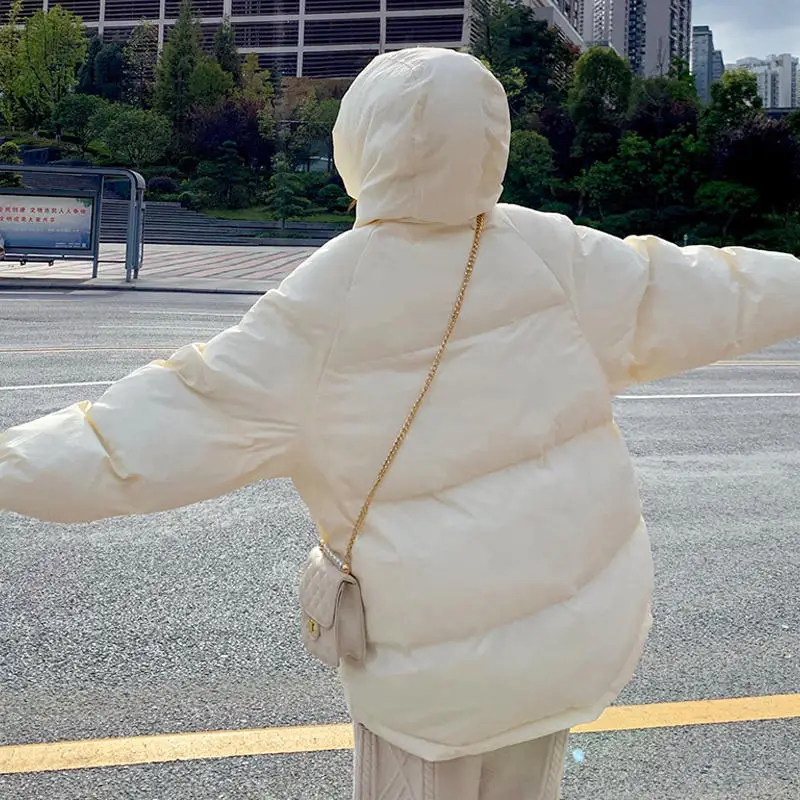 

Pink Oversize Women Coat BF Style Hooded Warm Winter Jacket Women Cotton Padded Puffer Jacket Loose Plus Size Thick Parkas C6630