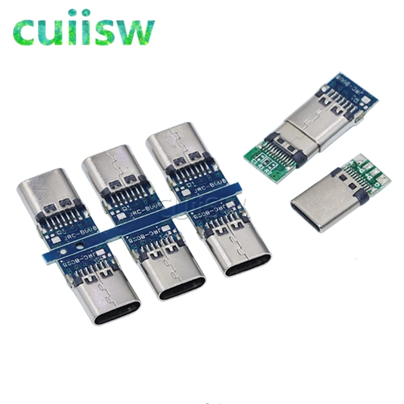 10 шт. разъем USB 3 1 Type-C 24 штырька штекер/гнездо адаптер розетка для припоя провода и