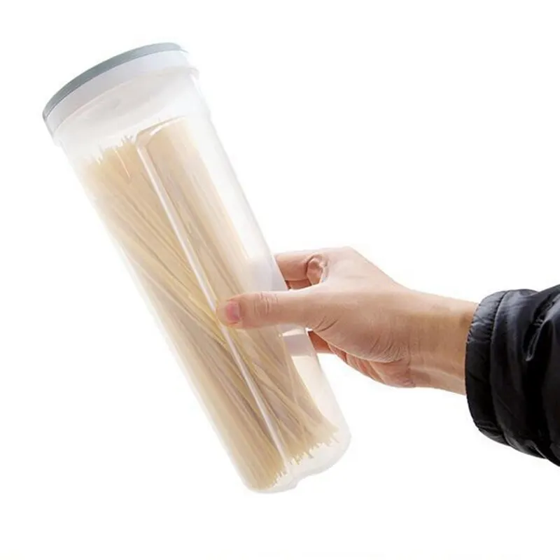 

Transparent Spaghetti Protector Jars Grains Tank Tea Cans Food Storage Box Plastic Container With Pour Lid Noodles Seal Bottles