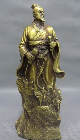 

YM 312 12" Chinese Bronze Folk The Art War Military Science SunZi Sun Tzu Horse Statue