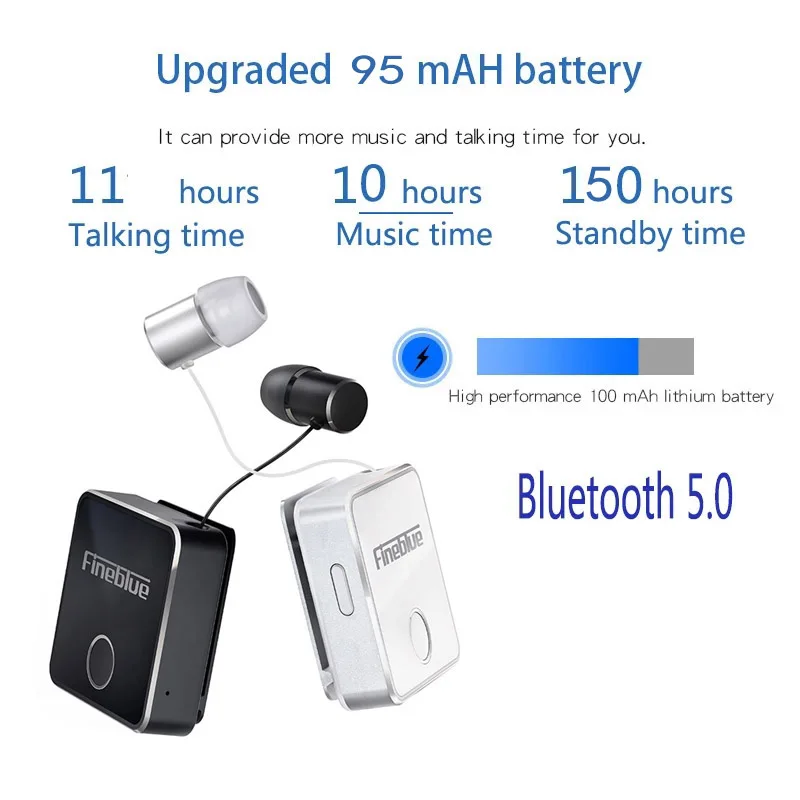 Bluetooth гарнитура FineBlue F1 из алюминиевого сплава с вибрацией|Наушники и гарнитуры| |