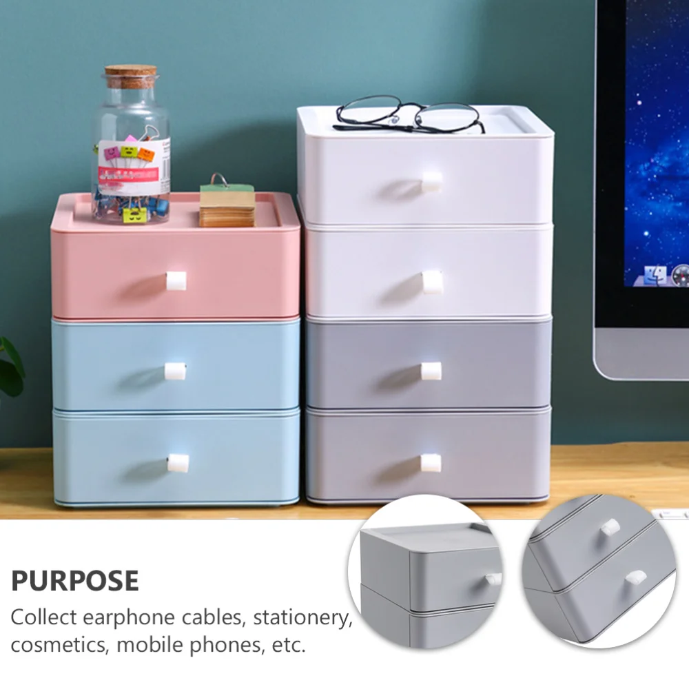 

Desktop Storage Drawer Three Drawers Storage Box for Office Home Living Room