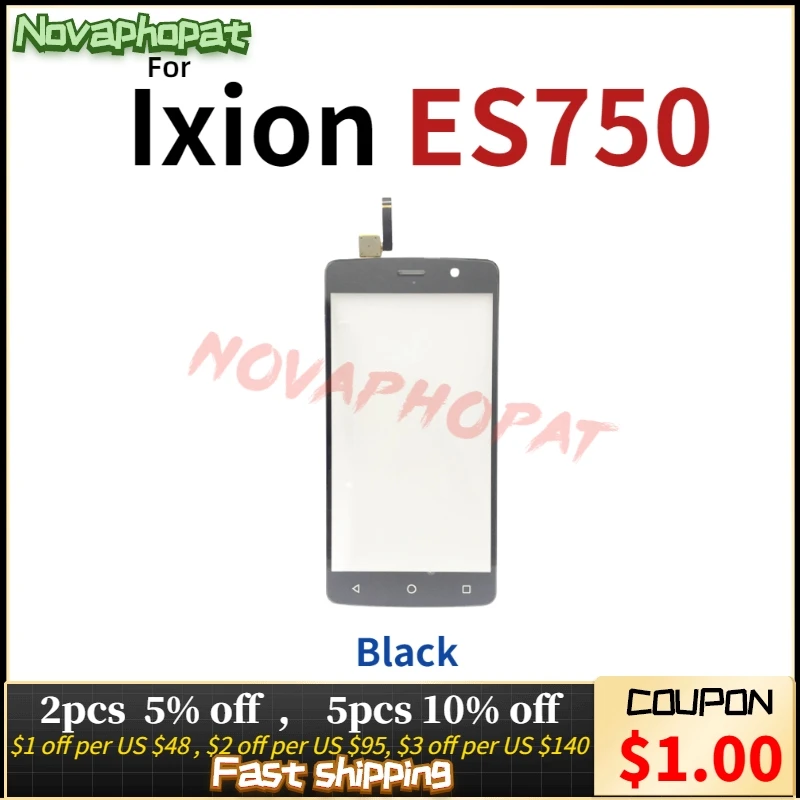 Novaphopat Черный сенсорный экран дигитайзер стекло для DEXP Ixion ES750 сенсор стеклянная