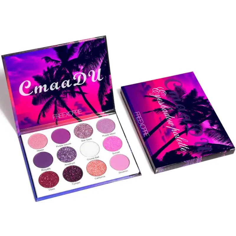 

Wholesale 12 Color Eyeshadow Palette Glitter Eyeshadow Diamond Sequin Eyeshadow Matte Waterproof Makeup Cosmetic Party Set