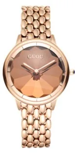 rose gold Роскошные женские часы, женские наручные часы из нержавеющей стали с бриллиантами, женские кварцевые часы с кристаллами, женские часы, новинка - Цвет: rose gold
